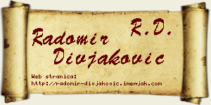 Radomir Divjaković vizit kartica